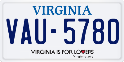 VA license plate VAU5780