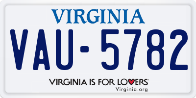 VA license plate VAU5782