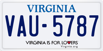 VA license plate VAU5787