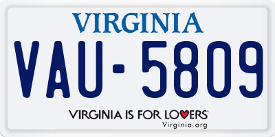 VA license plate VAU5809