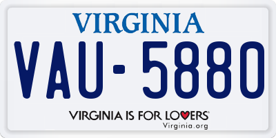 VA license plate VAU5880