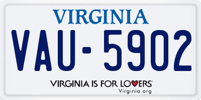 VA license plate VAU5902