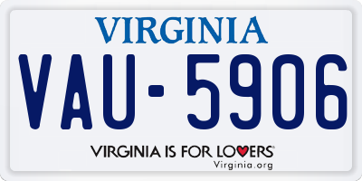 VA license plate VAU5906