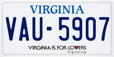 VA license plate VAU5907