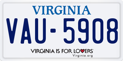 VA license plate VAU5908