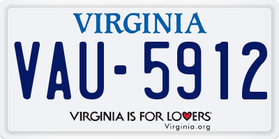 VA license plate VAU5912