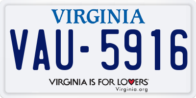 VA license plate VAU5916