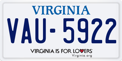 VA license plate VAU5922