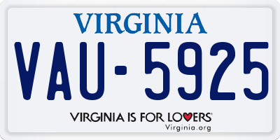 VA license plate VAU5925