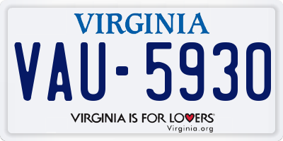 VA license plate VAU5930