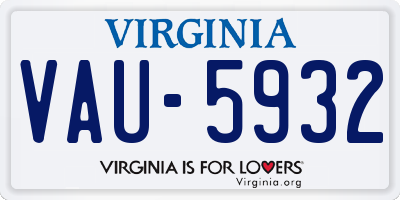 VA license plate VAU5932