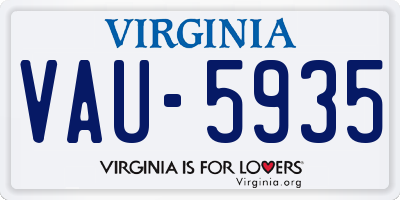 VA license plate VAU5935