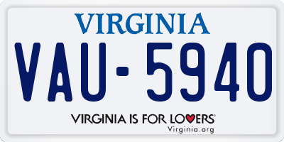 VA license plate VAU5940