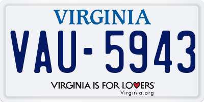 VA license plate VAU5943