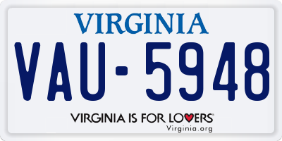 VA license plate VAU5948