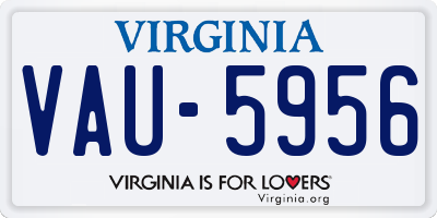 VA license plate VAU5956