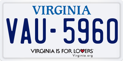 VA license plate VAU5960