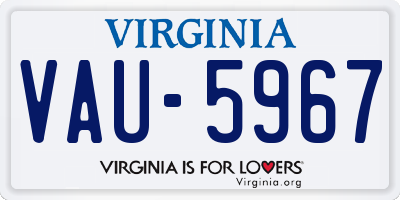 VA license plate VAU5967