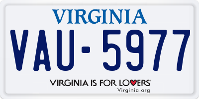 VA license plate VAU5977