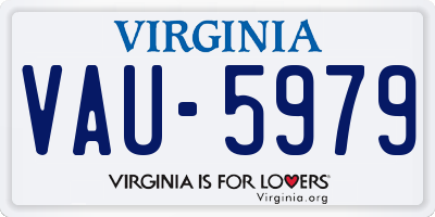 VA license plate VAU5979