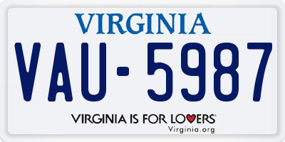 VA license plate VAU5987