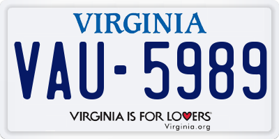 VA license plate VAU5989