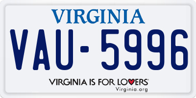 VA license plate VAU5996