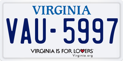 VA license plate VAU5997