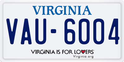 VA license plate VAU6004