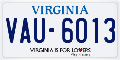 VA license plate VAU6013