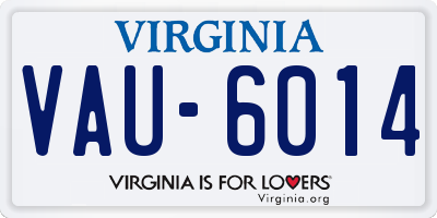 VA license plate VAU6014