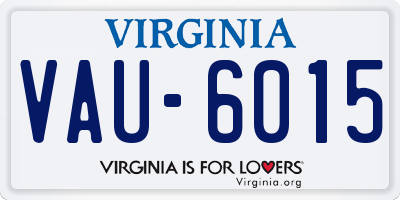 VA license plate VAU6015
