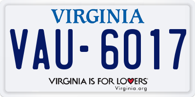 VA license plate VAU6017