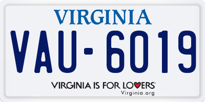 VA license plate VAU6019