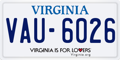 VA license plate VAU6026