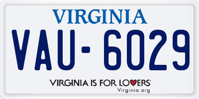 VA license plate VAU6029