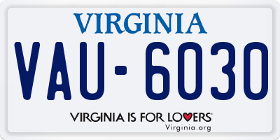 VA license plate VAU6030