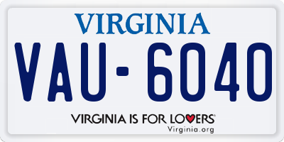 VA license plate VAU6040