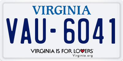 VA license plate VAU6041