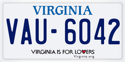 VA license plate VAU6042