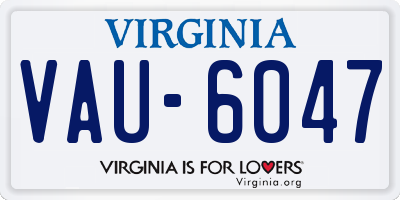 VA license plate VAU6047