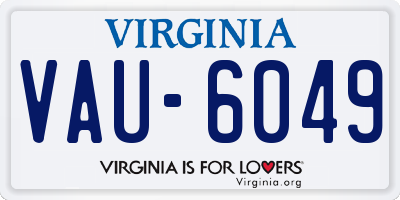 VA license plate VAU6049