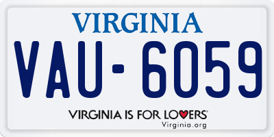 VA license plate VAU6059