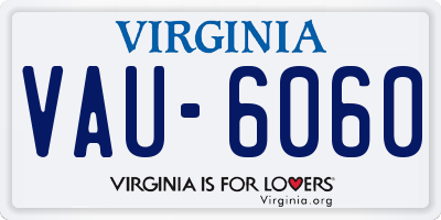 VA license plate VAU6060