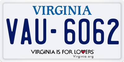 VA license plate VAU6062