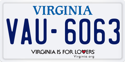 VA license plate VAU6063