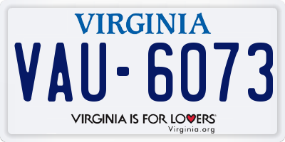 VA license plate VAU6073