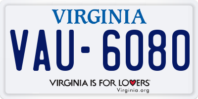 VA license plate VAU6080