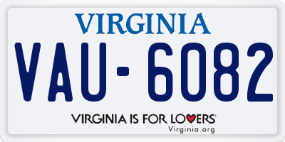 VA license plate VAU6082