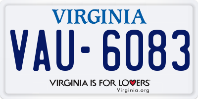 VA license plate VAU6083